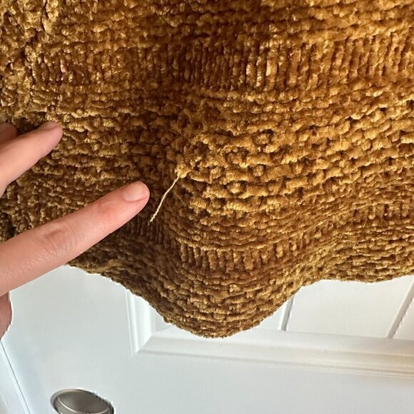 SUPER SOFT nubby buttery chenille gold cardigan - academia librarian teacher XL - Picture 4 of 10